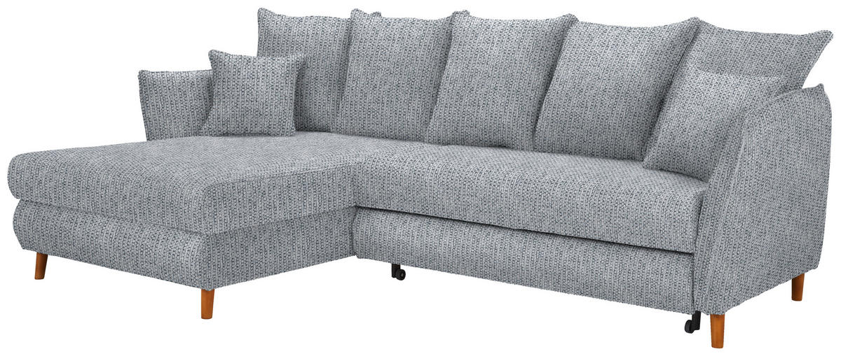 ECKSOFA in Webstoff Hellgrau  - Eichefarben/Hellgrau, Konventionell, Holz/Textil (284/162cm) - Carryhome