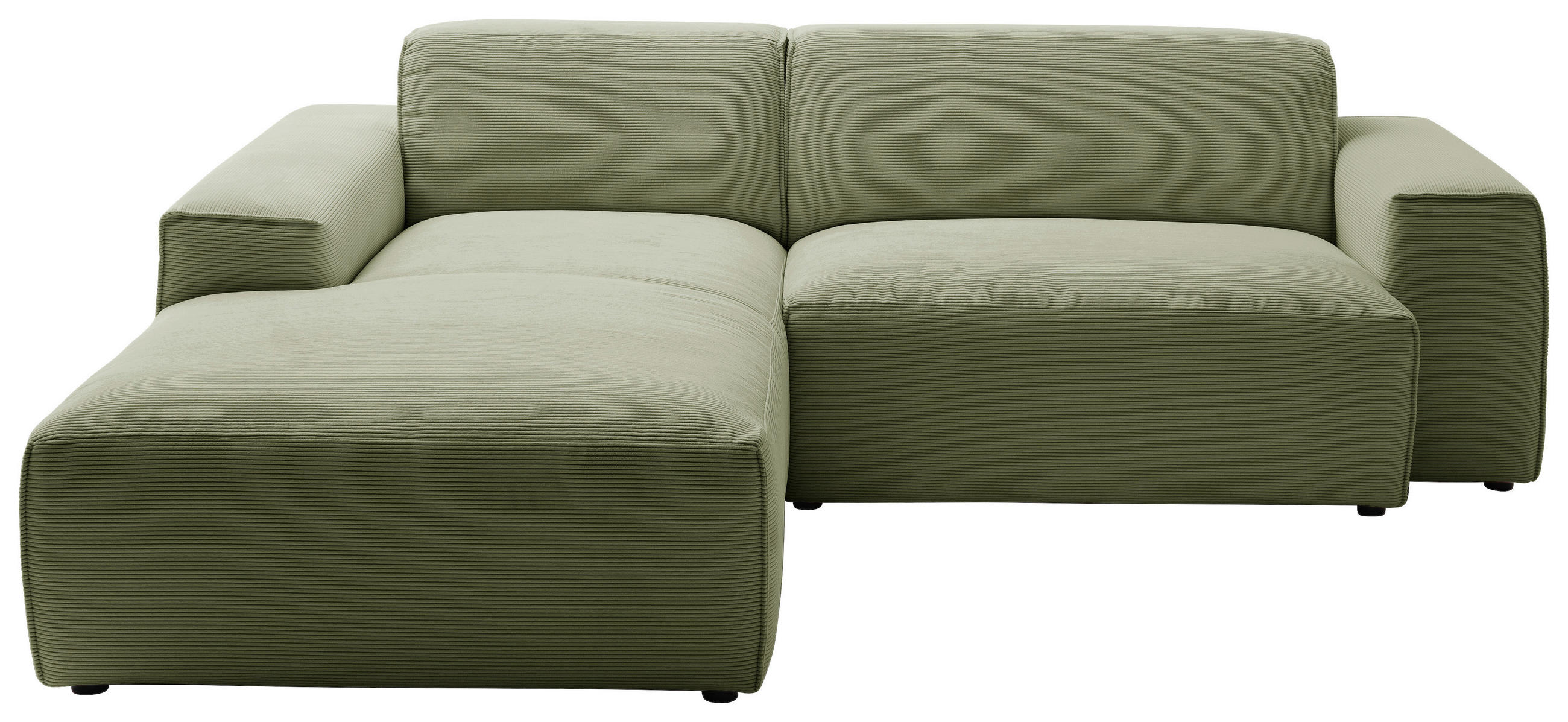 ECKSOFA in Cord Hellgrün  189/230 cm  - Schwarz/Hellgrün, Design, Kunststoff/Textil (189/230cm) - Pure Home Lifestyle