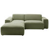 ECKSOFA Hellgrün Cord  - Schwarz/Hellgrün, Design, Kunststoff/Textil (189/230cm) - Pure Home Lifestyle