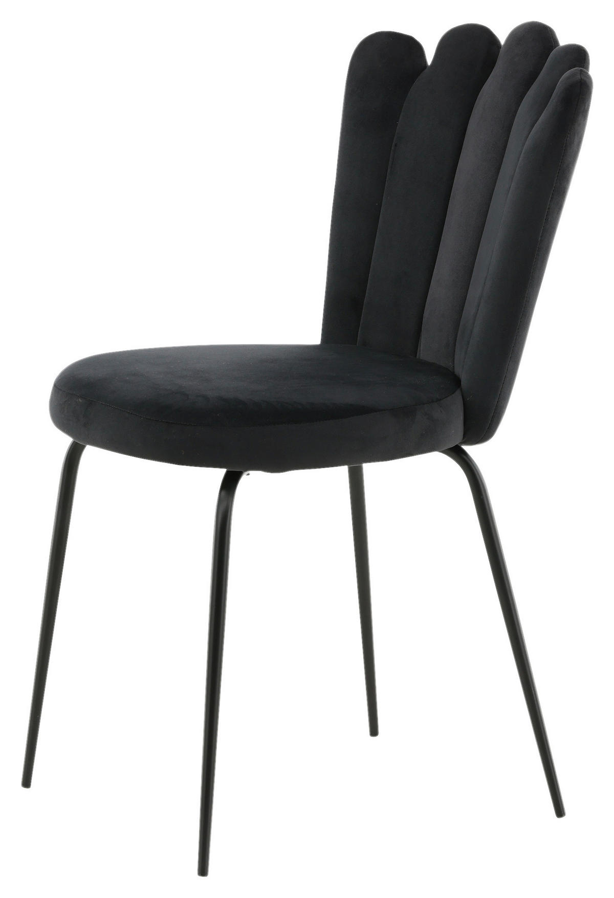 STUHL-SET 2 Stück  in Samt Metall, Textil  - Schwarz, Design, Textil/Metall (44,5/82,5/54cm) - Livetastic