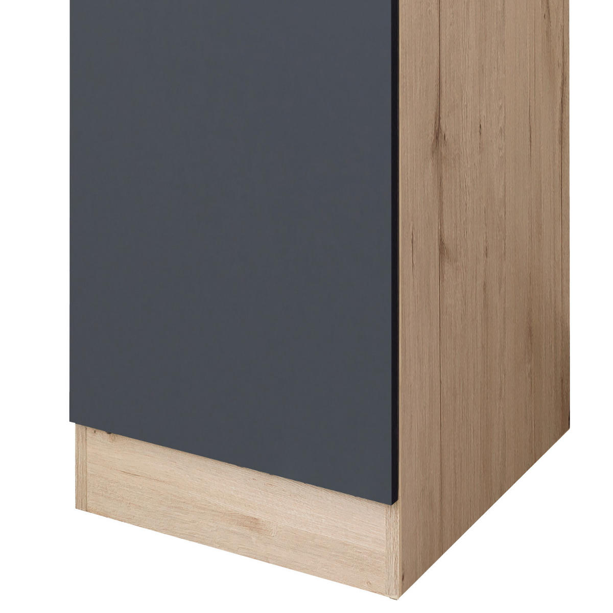 GESCHIRRSCHRANK 50/200/57 cm  in Eiche San Remo, Dunkelgrau  - Edelstahlfarben/Dunkelgrau, MODERN, Holzwerkstoff/Metall (50/200/57cm) - FlexWell