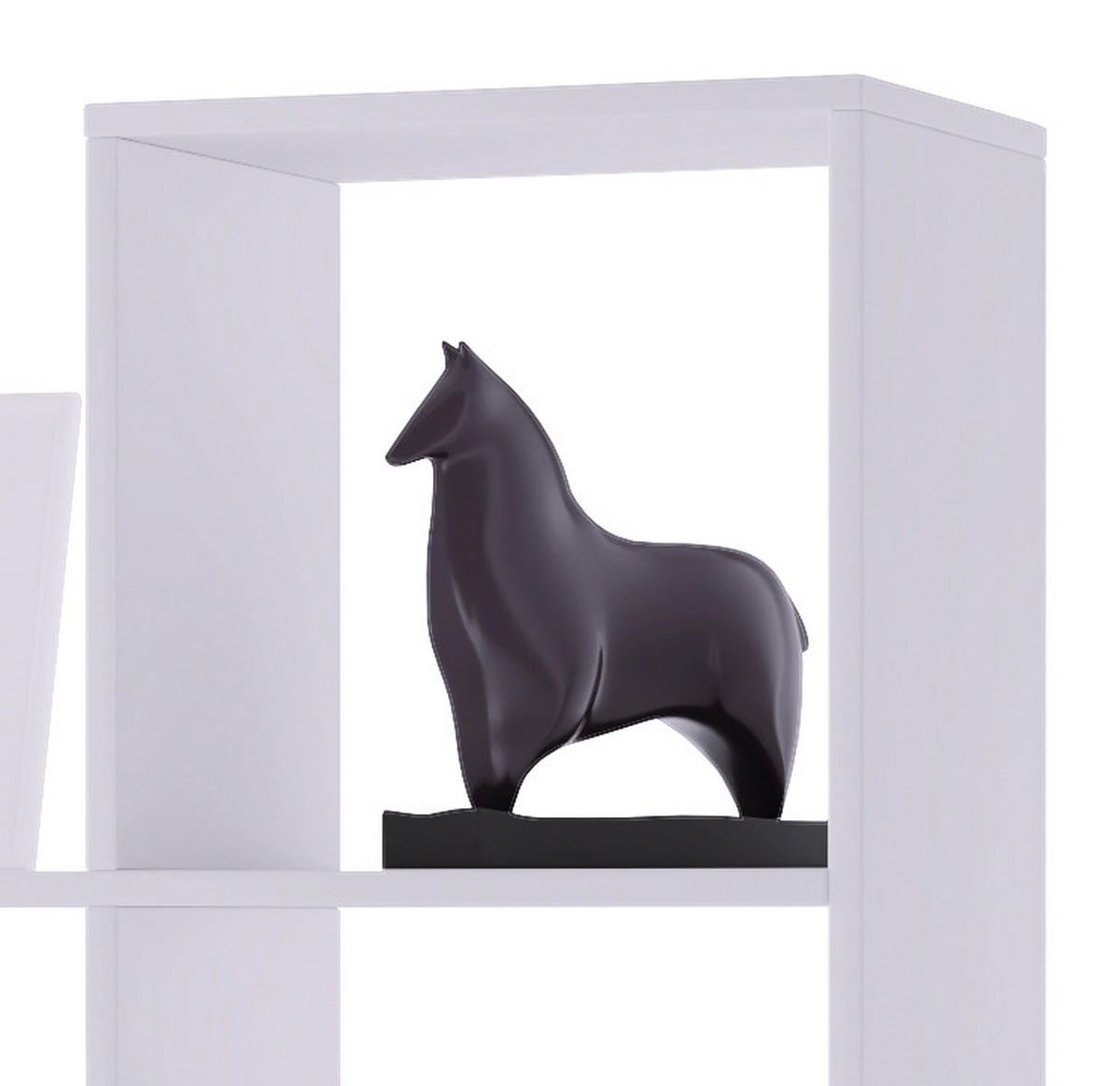 Standregal in Weiß  in Holzwerkstoff   - Weiss/Schwarz, Konventionell, Holzwerkstoff/Kunststoff (142,5/138,5/29cm) - MID.YOU