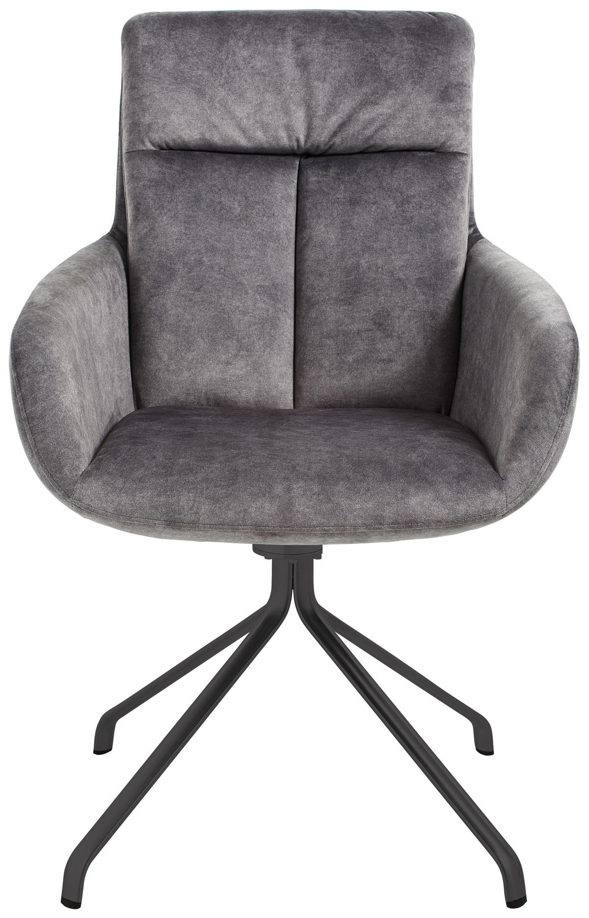 ARMLEHNSTUHL  in Stahl Velours  - Anthrazit, Design, Textil/Metall (61/90/64cm) - Venjakob
