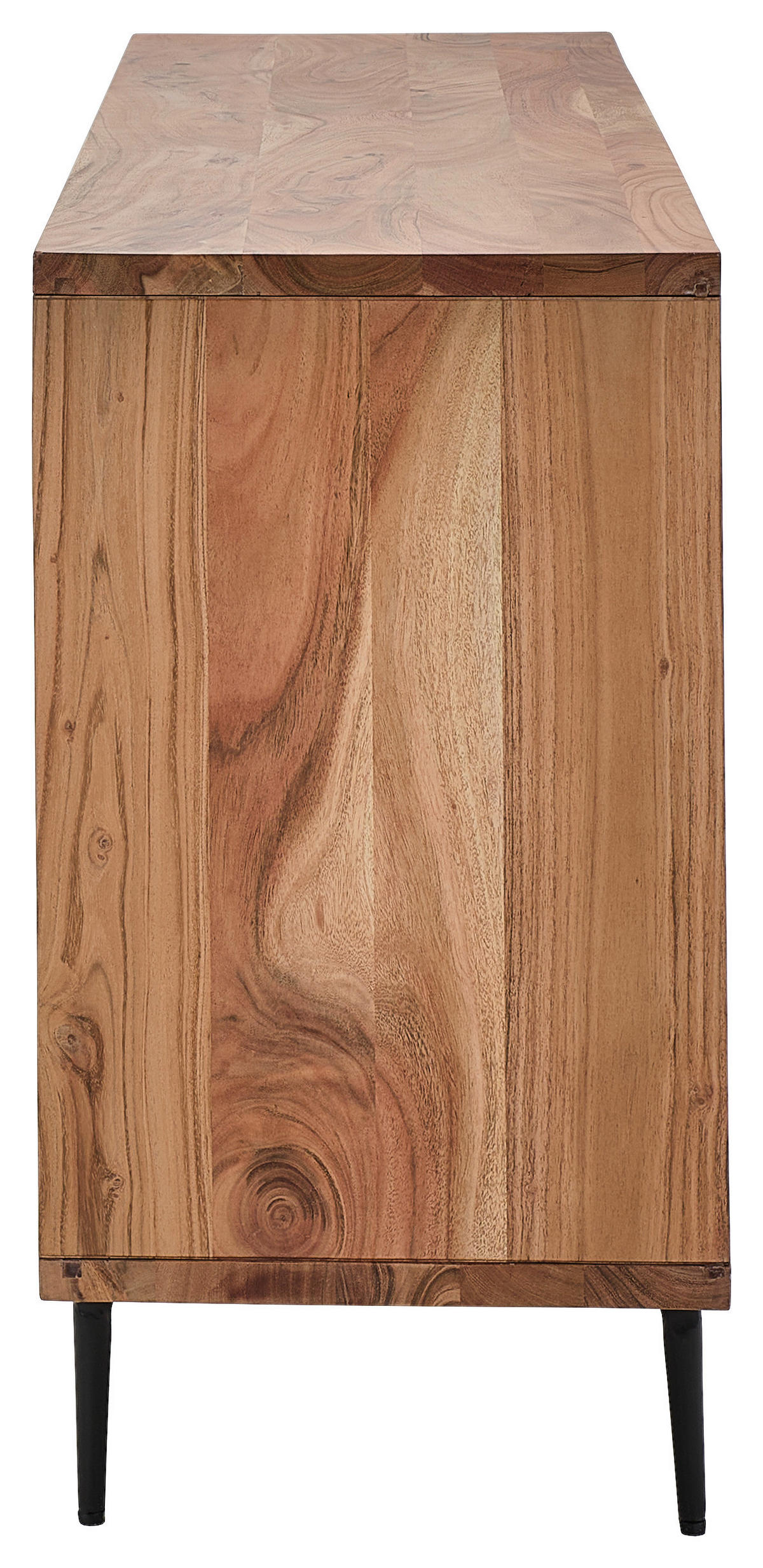 SIDEBOARD  in 160/76/40 cm  - Schwarz/Naturfarben, LIFESTYLE, Holz/Metall (160/76/40cm) - Livetastic