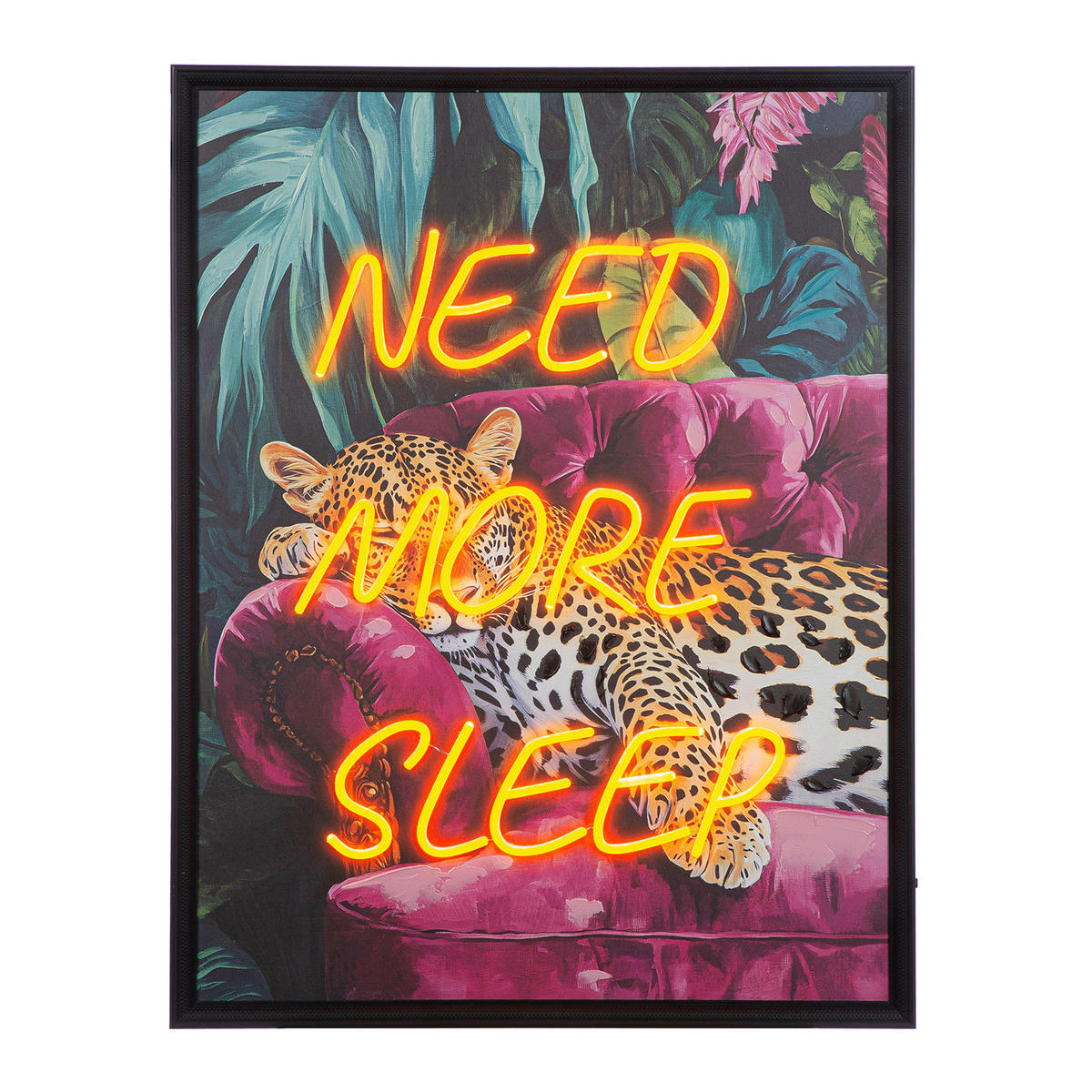 LED-BILD Tiere Multicolor  - Multicolor/Schwarz, Basics, Holzwerkstoff/Kunststoff (63/83/4cm)