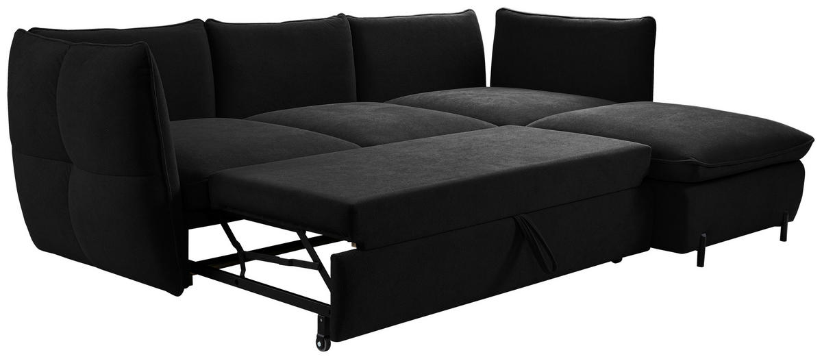 HÖRNSOFFA i svart  - svart, Modern, metall/textil (262/178cm) - MID.YOU