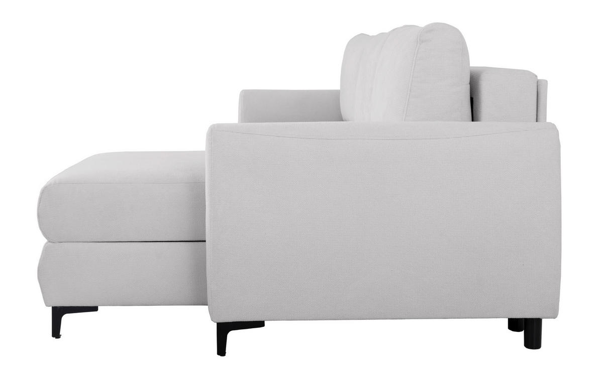 ECKSOFA Moli Grau Mikrofaser  - Schwarz/Grau, Design, Textil/Metall (236/148cm) - MID.YOU