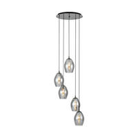 LED-HÄNGLAMPA Estanys 58/200 cm  - svart, Design, metall/glas (58/200cm) - Eglo