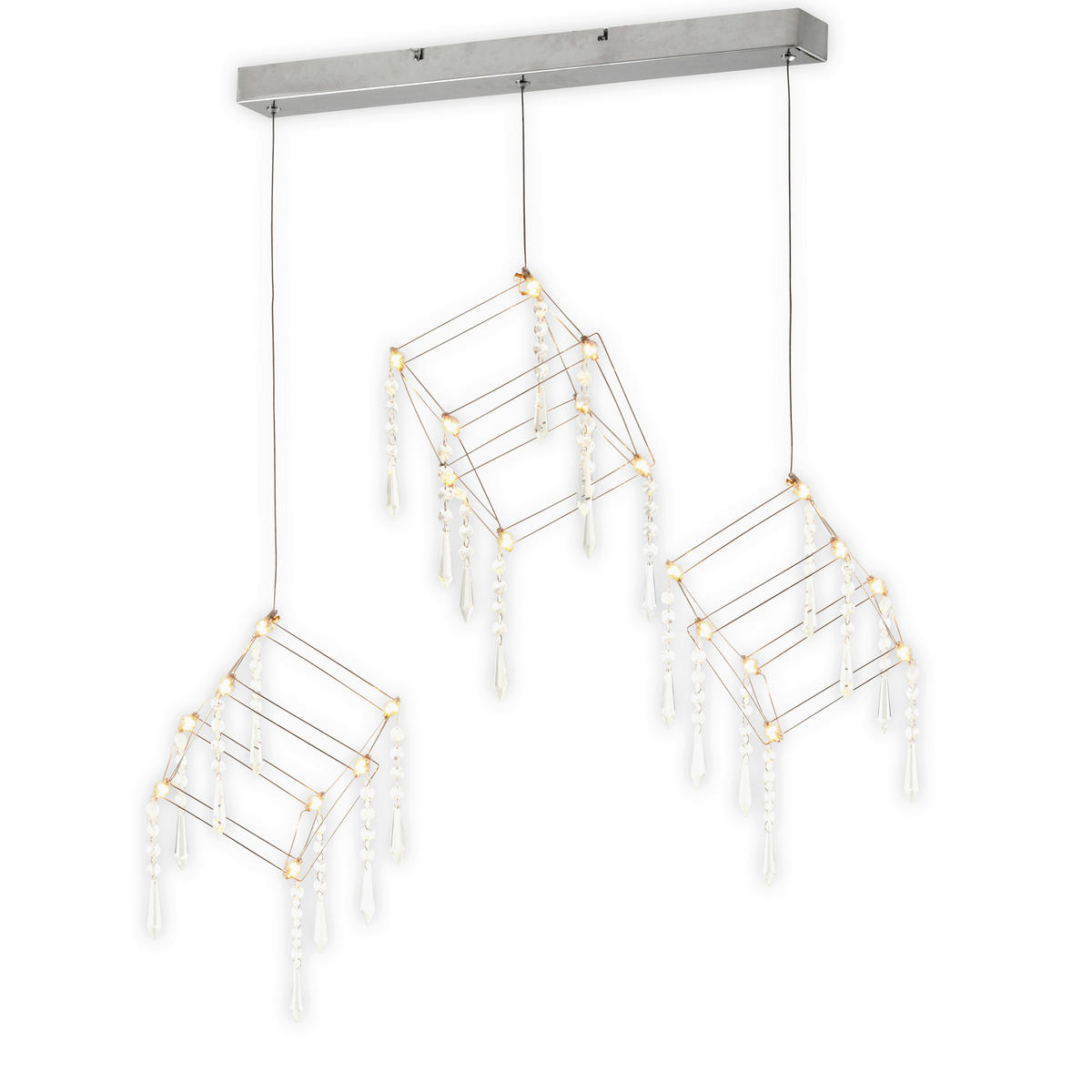 LED-HÄNGELEUCHTE 80/106 cm  - Chromfarben/Transparent, LIFESTYLE, Kunststoff/Metall (80/106cm) - Näve