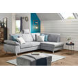 ECKSOFA  in Flachgewebe Dunkelgrau  255/186 cm  - Dunkelgrau/Silberfarben, KONVENTIONELL, Holz/Textil (255/186cm) - Cantus