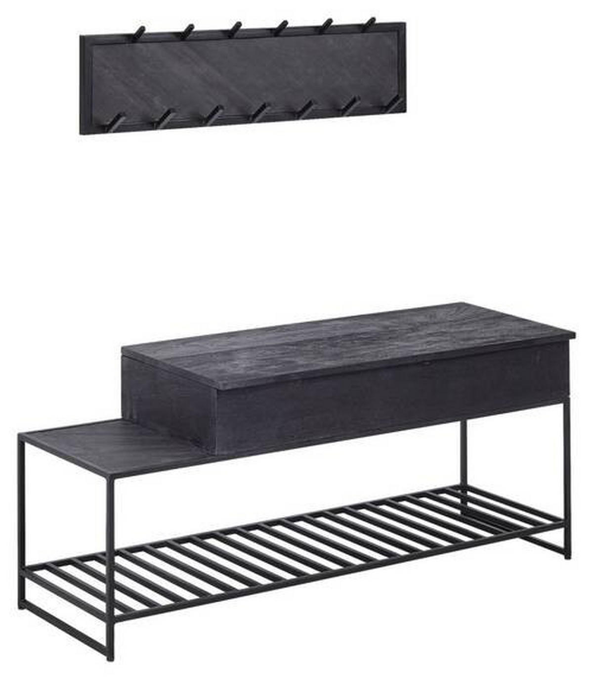 GARDEROBE 2-teilig  in 110/70,5/37 cm  - Schwarz, MODERN, Holz (110/70,5/37cm) - MID.YOU