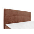 BOXSPRINGBETT 180/200 cm,  in Rotbraun, Topper, H3 + H3 = fest  - Rotbraun/Schwarz, Design, Textil/Metall (180/200cm) - Esposa