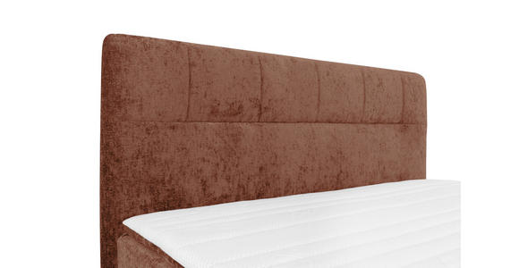 BOXSPRINGBETT 180/200 cm,  in Rotbraun, Topper, H3 + H3 = fest  - Rotbraun/Schwarz, Design, Textil/Metall (180/200cm) - Esposa