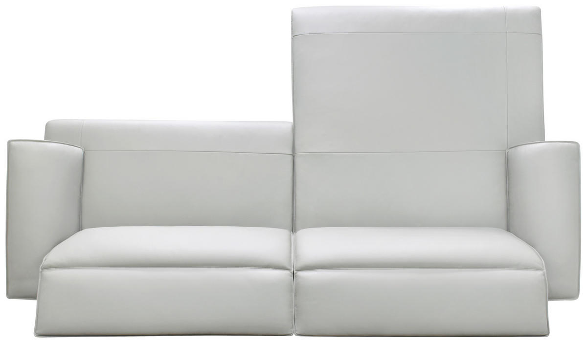 ECKSOFA Hellgrau, Schwarz Echtleder Rückenkissen, Rücken echt, Kopfteilverstellung, Sitztiefenverstellung, Fußteilverstellung, Armlehnenkissen  - Hellgrau/Schwarz, Design, Leder/Metall (280/75-100/112-176cm) - Celina Home