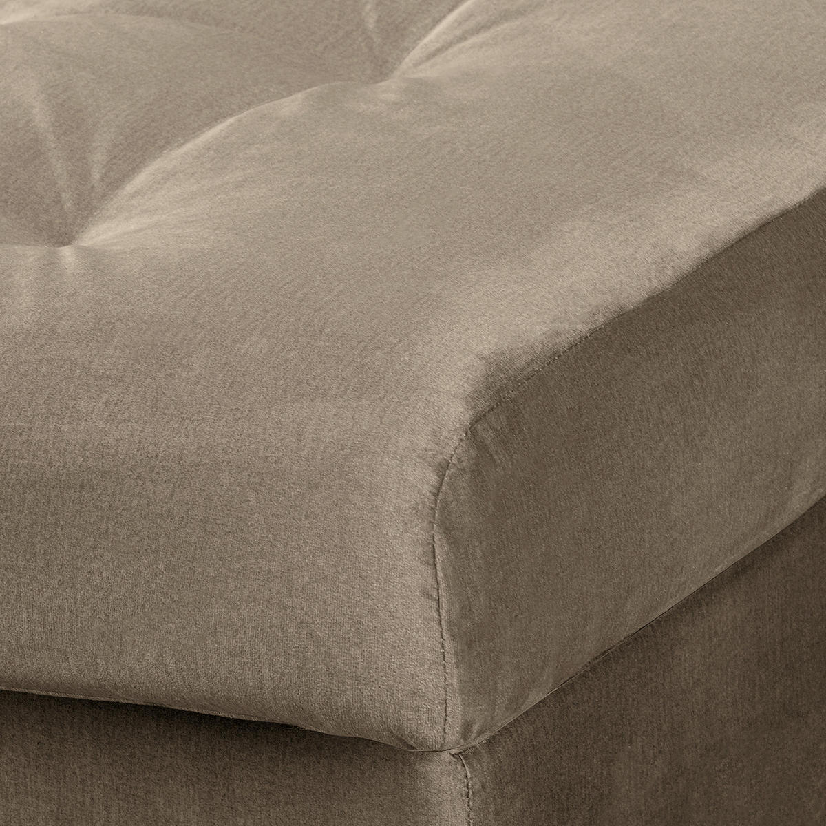 ECKSOFA Naomi in Velours Braun Rückenkissen  284/243 cm  - Schwarz/Braun, Design, Kunststoff/Textil (284/243cm) - P & B