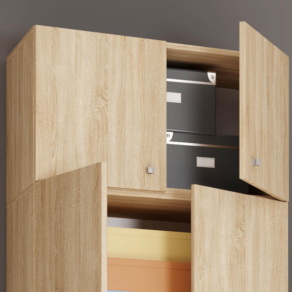 MEHRZWECKSCHRANK 70/240/39 cm  - Schwarz/Grau, Modern, Holzwerkstoff/Kunststoff (70/240/39cm) - MID.YOU