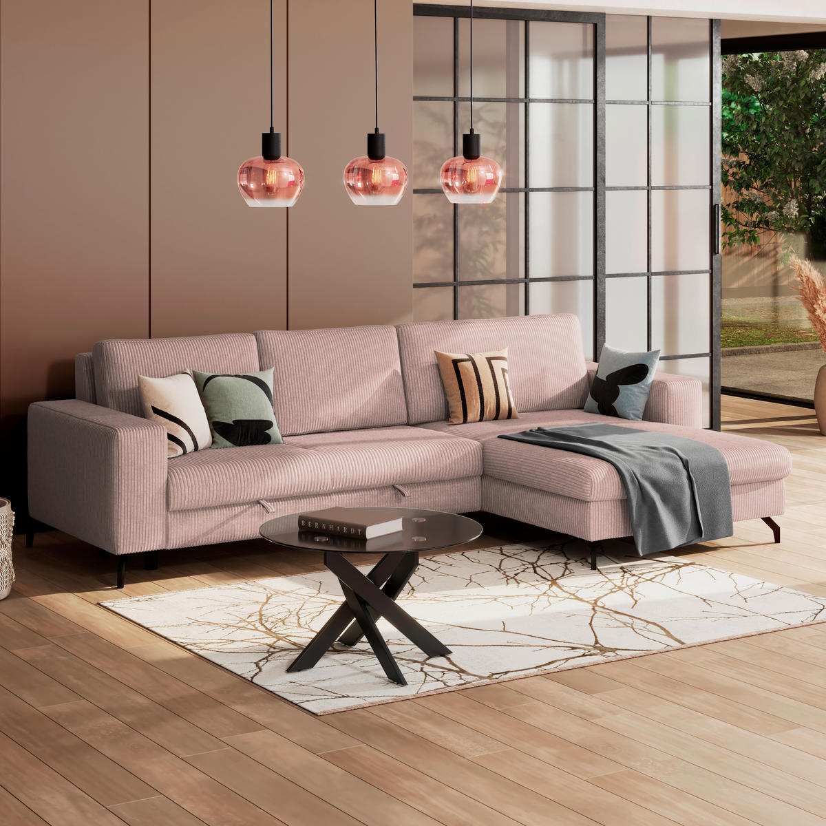 ECKSOFA Rosa  - Rosa, Trend, Textil (290/178cm) - P & B