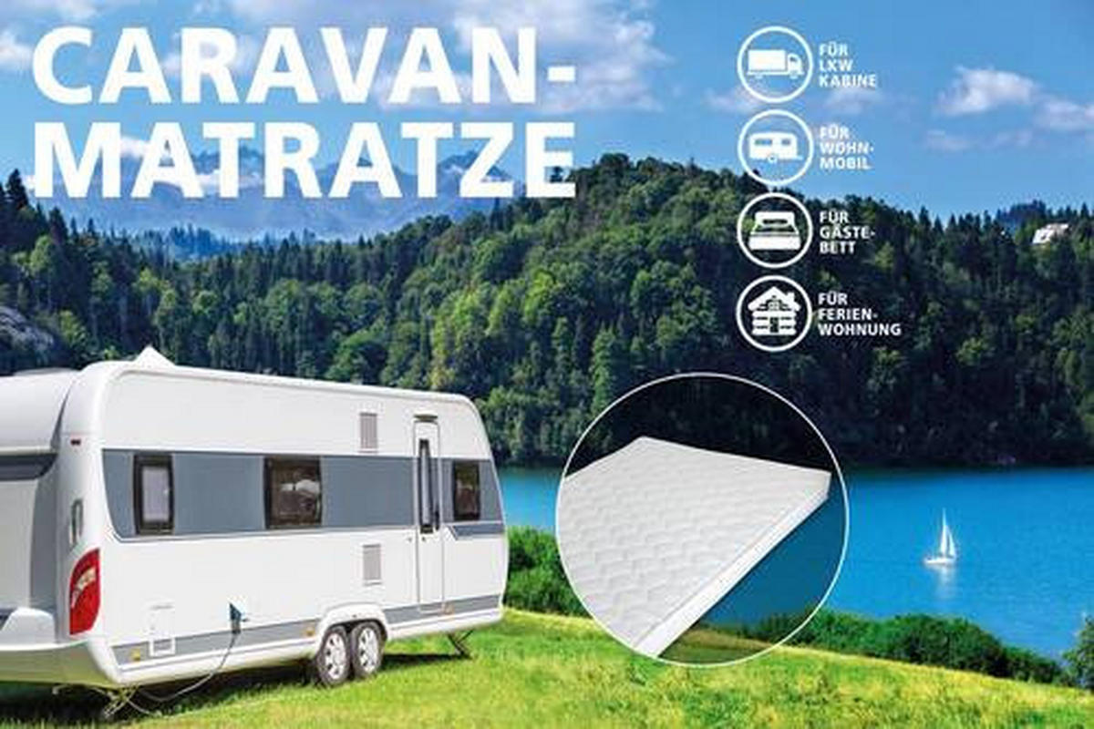 KALTSCHAUMMATRATZE CARAVAN 140/200 cm Höhe ca. 10 cm 7 -Zonen - Weiß, Basics, Kunststoff/Textil (140/200cm) - P & B