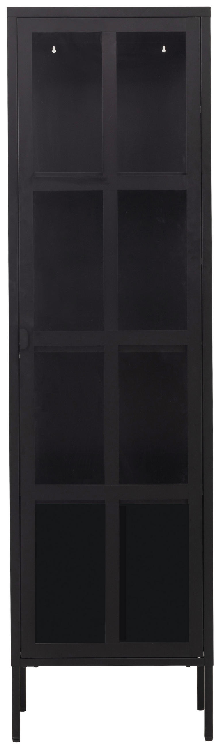 VITRINE in Schwarz  - Schwarz, Design, Glas/Metall (50/180/35cm) - Xora