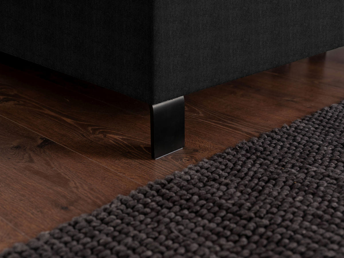 BOXSPRINGBETT 160/220 cm  in Graphitfarben  - Schwarz/Graphitfarben, KONVENTIONELL, Textil/Metall (160/220cm) - Esposa