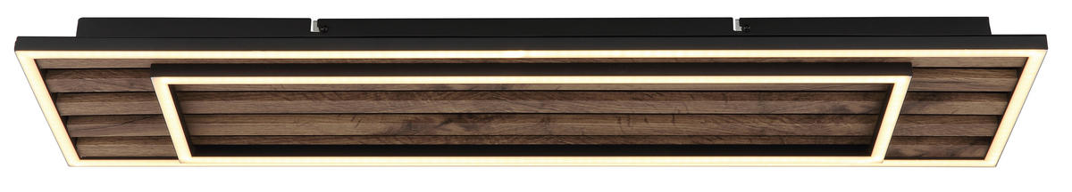 STROPNA LED-SVETILKA  WOODY /1750 lm/3000 K/230 V/ - črna/bela, Natur, kovina/umetna masa (80/20/6cm) - Globo