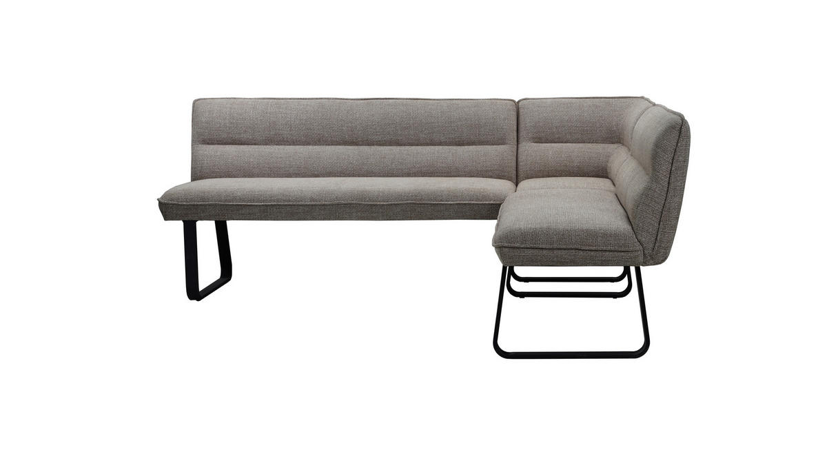 ECKBANK  in Braun  - Schwarz/Braun, MODERN, Textil/Metall (168-213/86/63cm) - MID.YOU