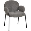 ARMLEHNSTUHL  in Eisen Leinenoptik  - Dunkelgrau/Schwarz, MODERN, Textil/Metall (60/81/61cm) - MID.YOU