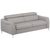 SCHLAFSOFA in Echtleder Hellgrau  - Hellgrau, Design, Leder/Metall (203/77-98/103cm) - MID.YOU
