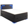 BOXSPRINGBETT 140/200 cm  in Schwarz  - Silberfarben/Schwarz, Design, Kunststoff/Textil (140/200cm) - Xora