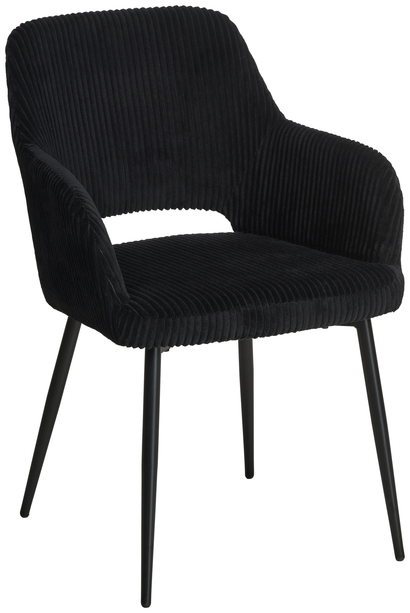 ARMLEHNSTUHL  in Eisen Cord  - Schwarz, KONVENTIONELL, Holz/Textil (57/83.5/63cm) - MID.YOU