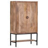 BARSCHRANK Mangoholz massiv Naturfarben  - Schwarz/Naturfarben, Design, Holz/Metall (90/160/45cm) - Landscape