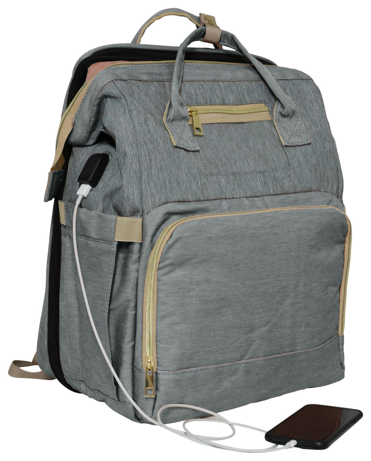 WICKELRUCKSACK Stella Bag Premium  - Grau, Basics, Textil (30/40/21cm)