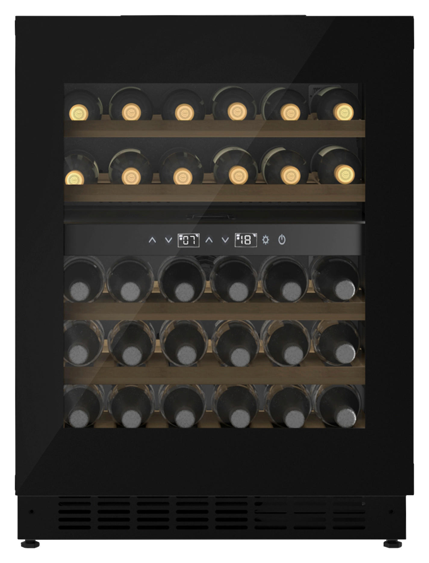 WEINKÜHLSCHRANK WineExcellence WEU 36  - Schwarz, Basics, Glas (59,5/81,9/57,7cm) - CASO Design