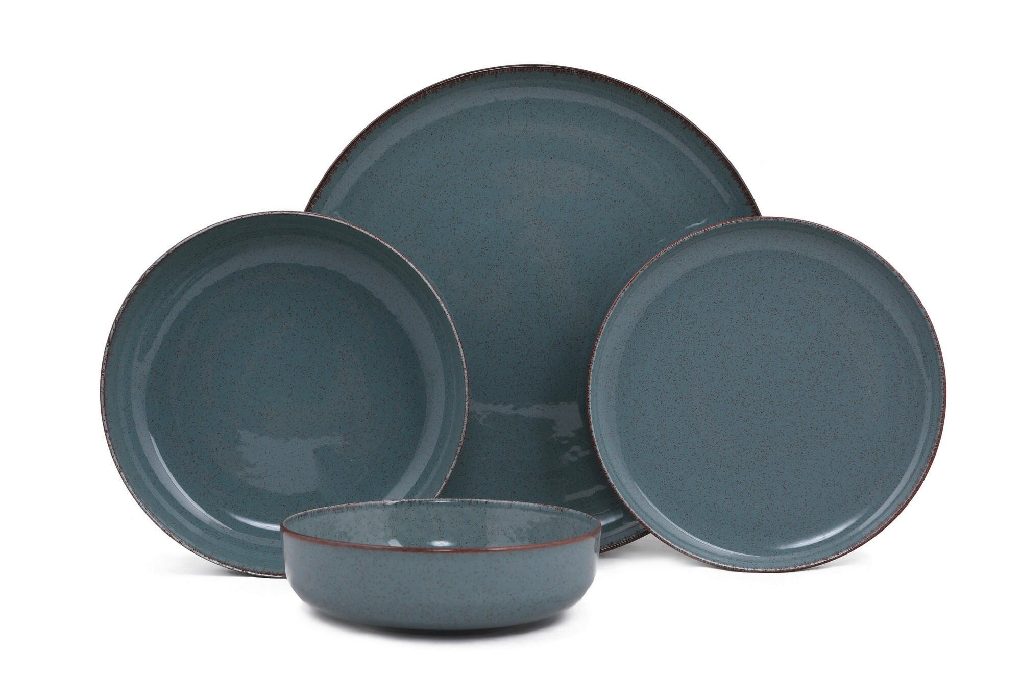 KOMBISERVICE Blau 24-teilig  - Blau, Basics, Keramik (27/27/2,5cm) - P & B