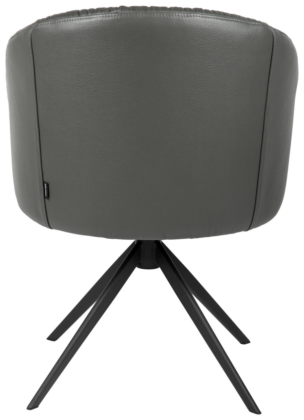 ARMLEHNSTUHL  in Eisen Echtleder pigmentiert  - Anthrazit/Schwarz, Design, Leder/Metall (63/82/62,5cm) - Dieter Knoll