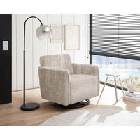 SESSEL in Chenille Taupe  - Taupe/Schwarz, Basics, Textil/Metall (76/78/81cm) - Livetastic