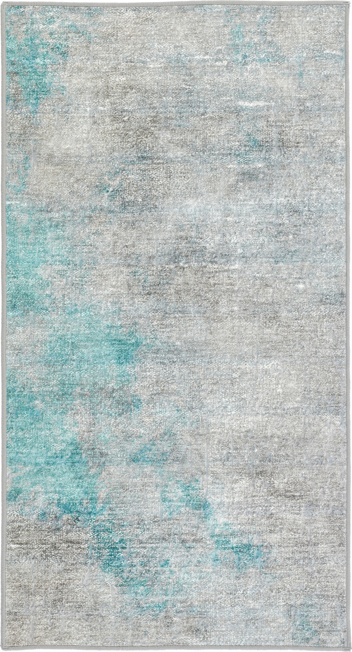 VINTAGE-TEPPICH 80/150 cm ONDEA ONIS, waschbar Grau, Türkis, Hellgrau rechteckig  - Türkis/Hellgrau, Design, Kunststoff/Textil (80/150cm) - Lindorug