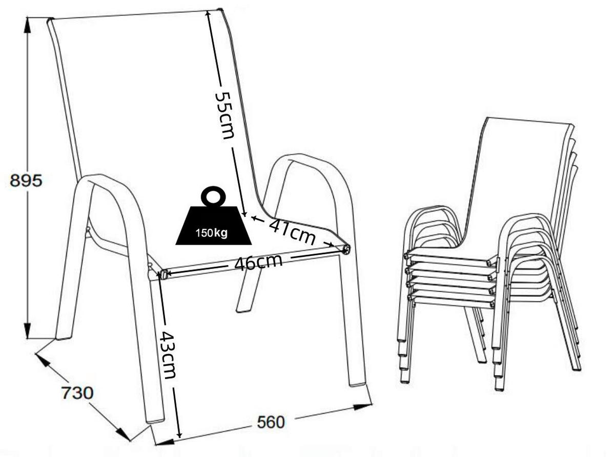 GARTENSTUHL-SET Anthrazit  - Anthrazit, MODERN, Kunststoff/Metall (56/89/73cm) - MID.YOU