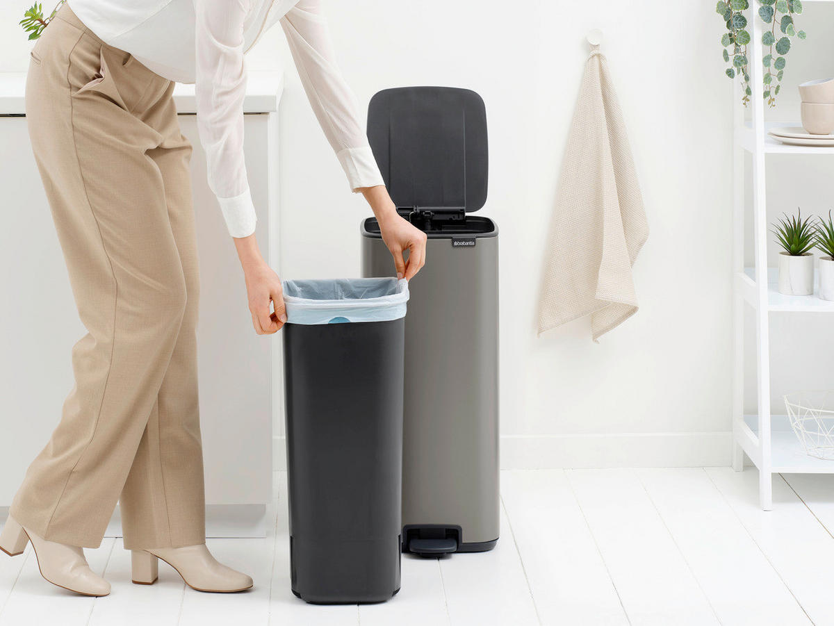 KANTA SA PAPUČICOM  30 l   - antracit/platinasta, Dizajnerski, metal/plastika (28,8/64,7/35,8cm) - Brabantia