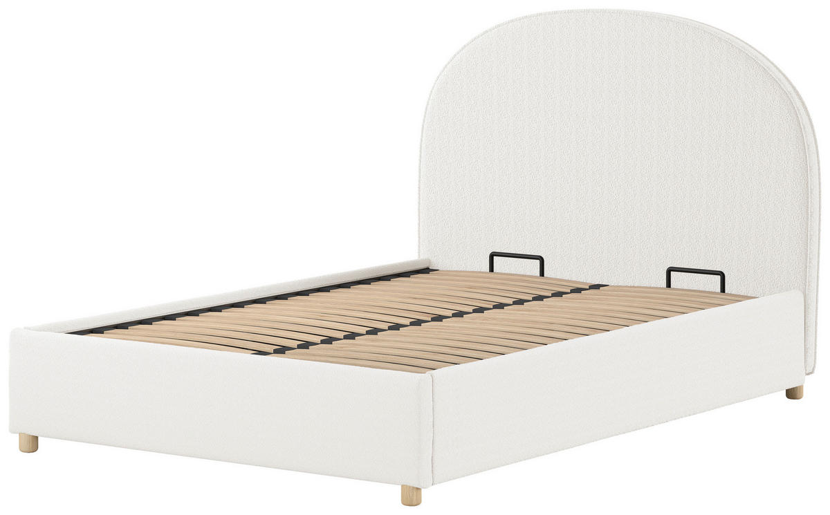 KINDER-/JUNIORBETT 140/200 cm  in Weiß  - Naturfarben/Weiß, ROMANTIK / LANDHAUS, Holz/Textil (140/200cm) - Vipack