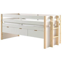 STAURAUMBETT 90/200 cm  in Weiß, Kieferfarben  - Weiß/Kieferfarben, MODERN, Holz/Holzwerkstoff (90/200cm) - MID.YOU