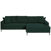 ECKSOFA Dunkelgrün Cord  - Dunkelgrün/Schwarz, KONVENTIONELL, Textil/Metall (276/173cm) - Carryhome