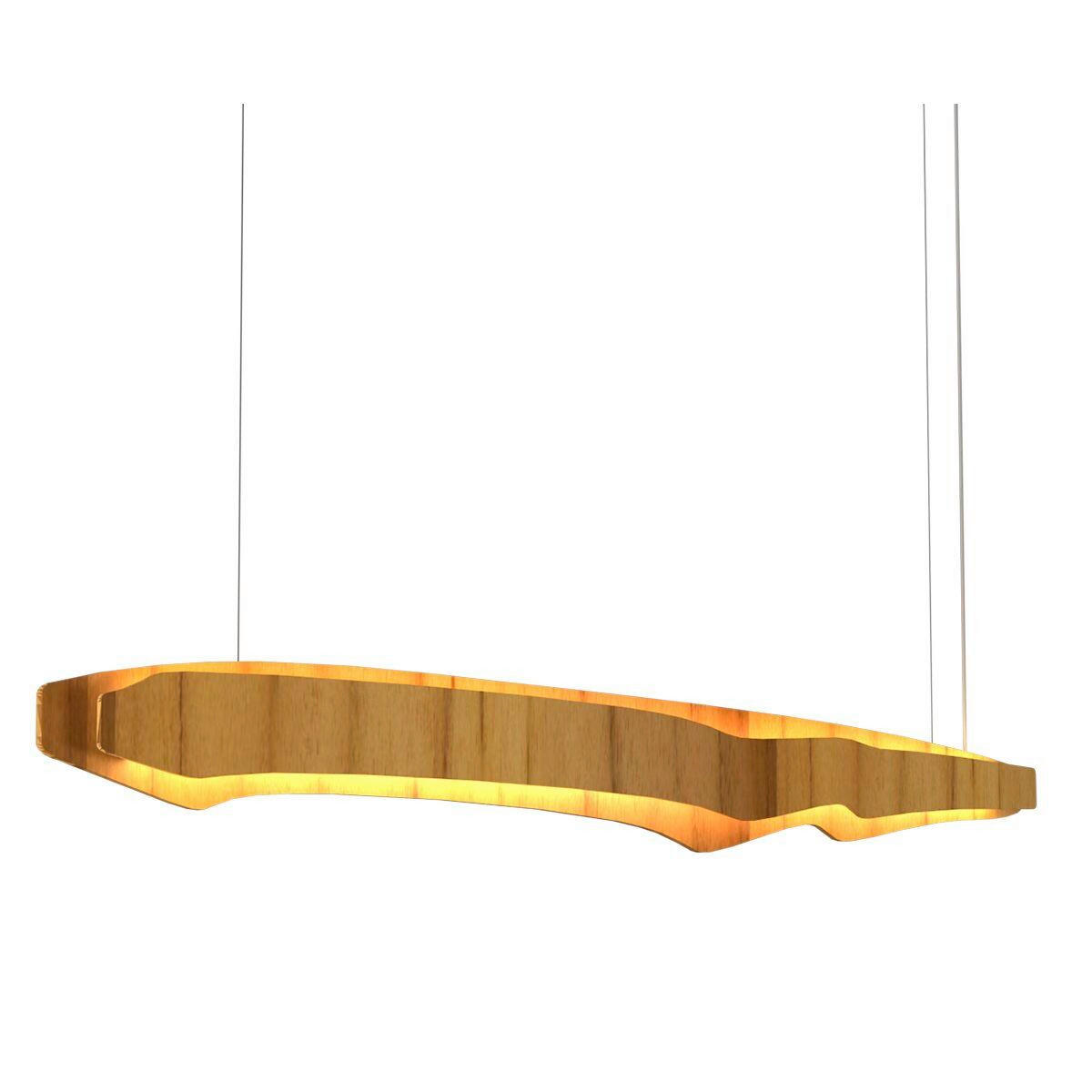 LED-HÄNGELEUCHTE Accord Lighting 140/9/150 cm  - Teakfarben, Natur, Holz/Kunststoff (140/9/150cm) - Elstead Lighting