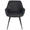 STUHL-SET 2 Stück  in Aluminium Lederlook  - Schwarz, KONVENTIONELL, Textil/Metall (62/83/60cm) - MID.YOU