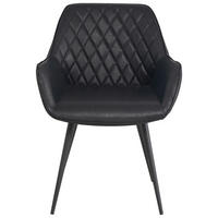 STUHL-SET 2 Stück  in Aluminium Lederlook  - Schwarz, KONVENTIONELL, Textil/Metall (62/83/60cm) - MID.YOU
