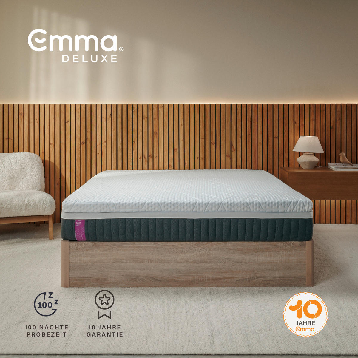 TASCHENFEDERKERNMATRATZE 180/200 cm, Höhe ca.: 27 cm, H3 = fest, 7-Zonen - Basics, Textil (180/200cm) - Emma