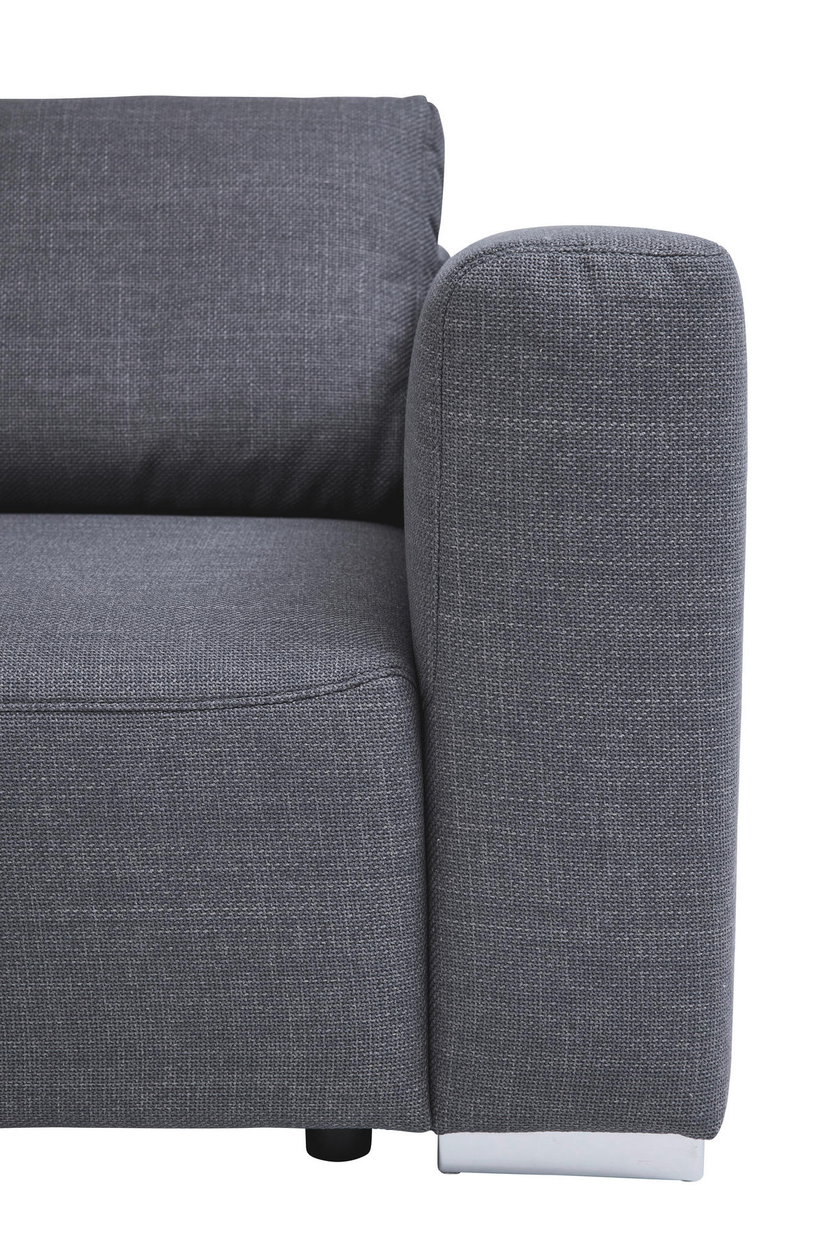 ECKSOFA inkl. Funktion Heaven Dunkelgrau Flachgewebe  - Chromfarben/Dunkelgrau, KONVENTIONELL, Textil/Metall (162/242cm) - Tom Tailor