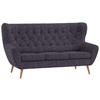 3-SITZER-SOFA in Flachgewebe Blau  - Blau, Design, Holz/Textil (187/101/95cm) - Stylife