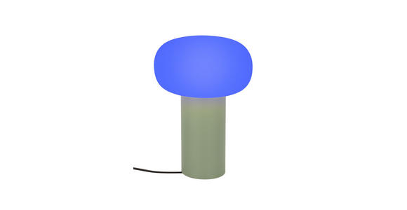 AKKU-TISCHLEUCHTE 13/19 cm - Weiß/Grün, Trend, Glas/Metall (13/19cm) - Dieter Knoll