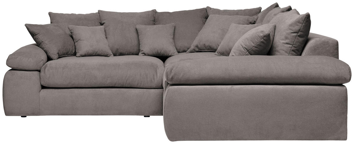 ECKSOFA Taupe Webstoff  - Taupe/Schwarz, Design, Kunststoff/Textil (284/284cm) - Carryhome